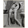 Erotic Study: 2 Slim Standing Nudes Embracing Each Other / Lesbian INT (Vintage Photo KORENJAK 1970s/1980s)