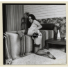 Erotic Study by Korenjak: Racy Darkhaired Semi Nude On Bed*3 (Vintage Contact Print 1970s/1980s)
