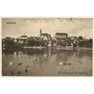 Böblingen / Germany: Partial View with Lake (Vintage PC 1918)