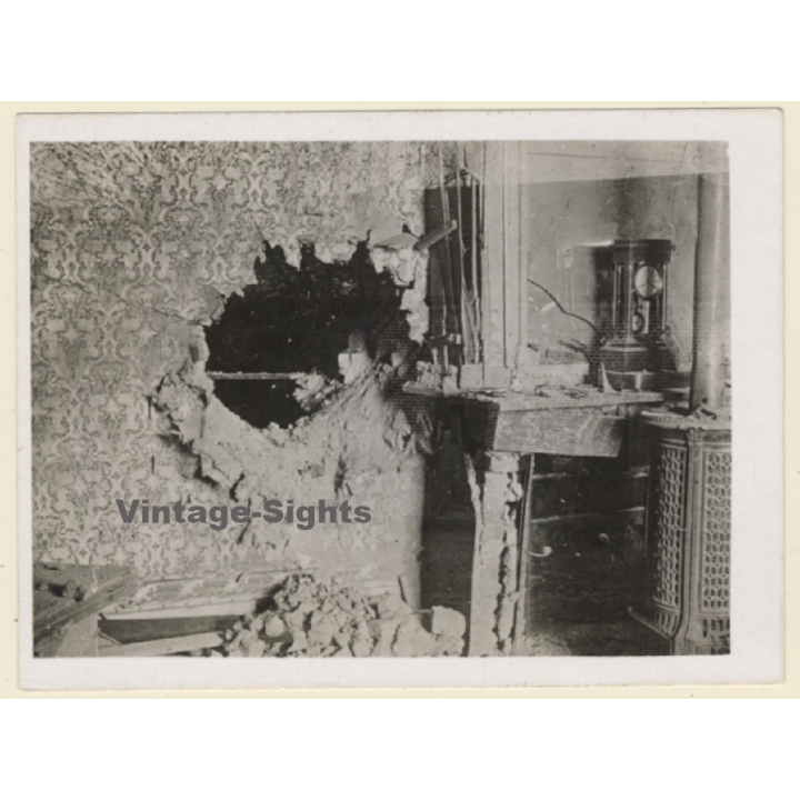 WW1 / France: Grenade Impact Chateau Beaucourt (Vintage Photo ~1910s)