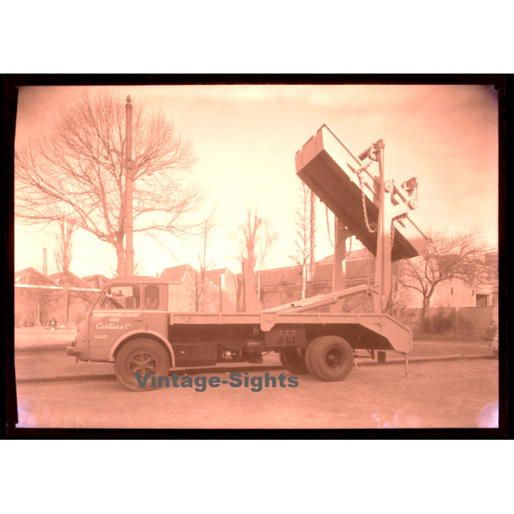 Carlier & Co / Lille: Berliet GBH Semi Remorque / Truck - Camion (Large Vintage Photo Negative ~1950s)
