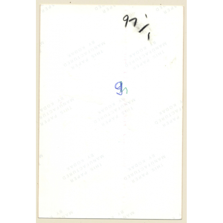 Erotic Study: Rear View Of Natural Brunette Nude Standing (Vintage Photo ~1990s)