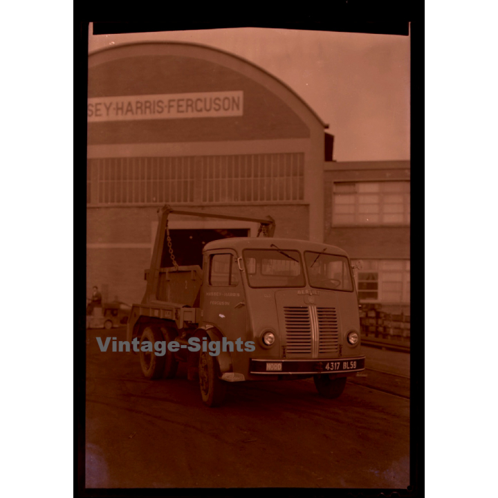 Berliet GLB / Dump Truck - Massey Harris Ferguson (Large Vintage Photo Negative ~1950s)