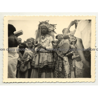 Close-up Of African Womans' Tribal Marks / Congo? (Vintage Photo B/W ~1930s)