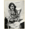 Erotic Study: Kneeling Brunette Semi Nude In Hot Lingerie (Vintage Photo GDR ~1980s)