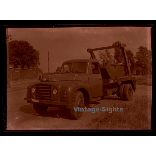 Bennes Marrel Tourcoing: Citroen Typ 55 Dump Truck / Camion (Large Vintage Photo Negative ~1950s)