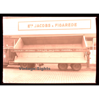 Berliet Stradair Benne Side Dumper / Semi Remorque (Large Vintage Photo Negative ~1950s/1960s)