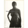 Erotic Study: Natural Shorthaired Nude Female With Silk Scarf (Vintage Photo GDR ~1980s)