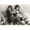 Erotic Study: 2 Semi Nude Giurlfriends On Couch / Lingerie (Vintage Photo GDR ~1980s)