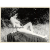 Erotic Study: Busty Nude Female Sunbathing On Meadow (Vintage Photo GDR ~1980s)