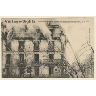 Paris: Incendie Maison Laurette / Bd Sebastopol 1904 (Vintage PC)