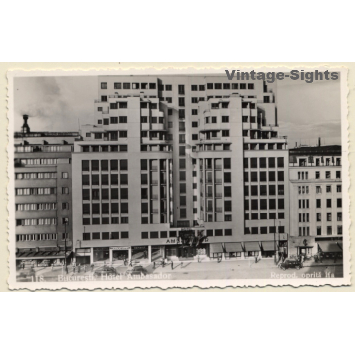 Bukarest / Romania: Hotel Ambassador (Vintage RPPC ~1920s/1930s)