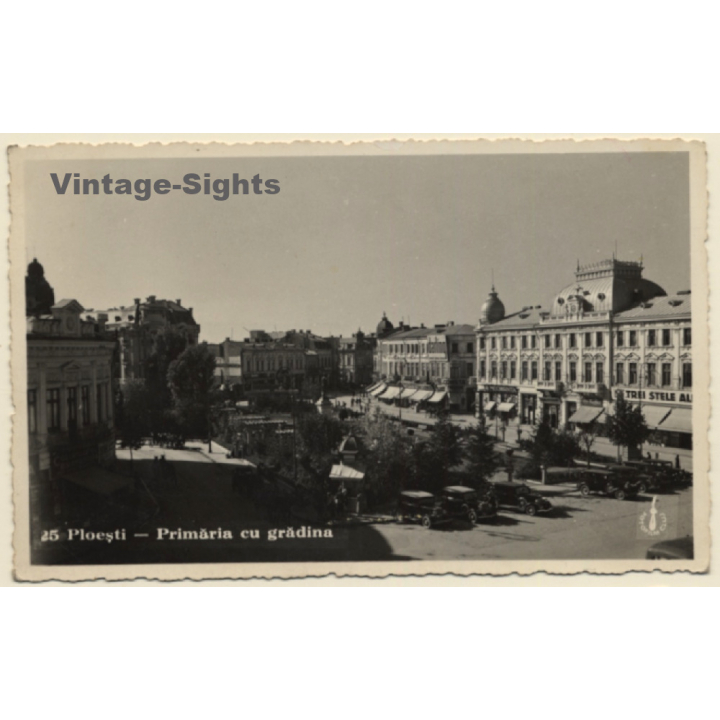 Ploiesti / Romania: Primaria eu Gradina - City Hall (Vintage RPPC 1937)