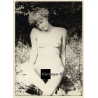 Erotic Study: Natural Shorthaired Nude Sitting On Meadow (Vintage Photo GDR ~1980s)