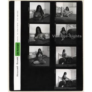Erotic Study: Nude Pin-Up Anita Taylor / Tan Lines (Vintage Contact Sheet KORENJAK 7 Photos 1970s/1980s)