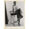 Erotic Study: Cheeky Brunette Undressing *4 / Bra (Vintage Photo ~1950s)