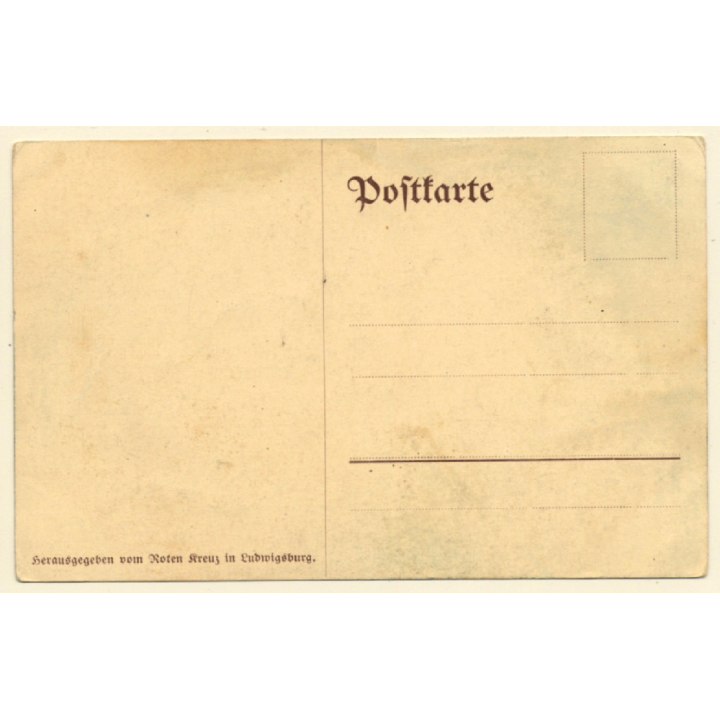 Rotes Kreuz: Bernhardiner Rettungshund (Vintage PC ~1910s)