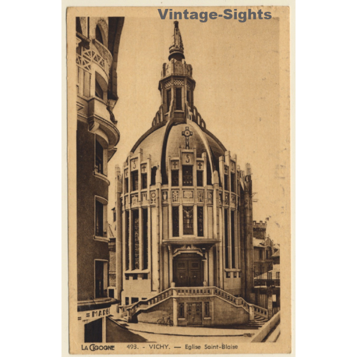 Vichy / France: Eglise Saint Blaise (Vintage PC 1947)