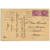 Vichy / France: L'Esplanade de l'Hotel de Ville (Vintage PC 1947)