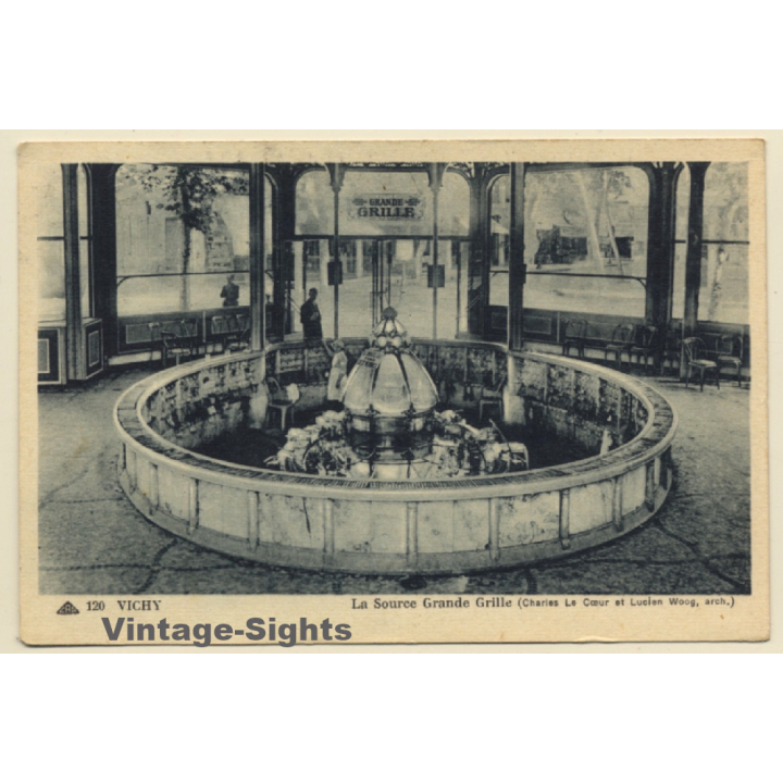Vichy / France: La Source Grande Grille (Vintage PC 1947)