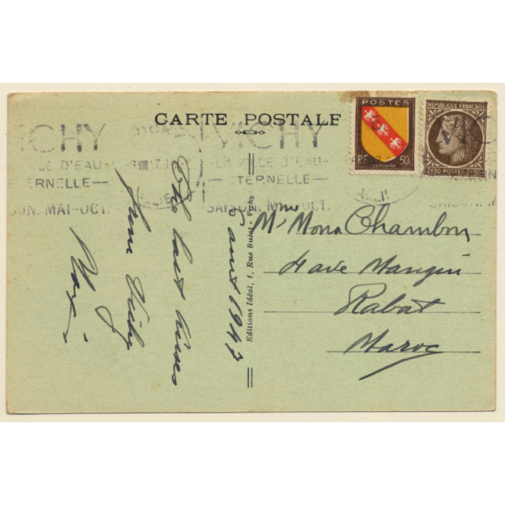 L'Auvergne Pittoresque: Au Seuil De Logis - Traditional Costume - Spinning Wheel (Vintage PC 1947)