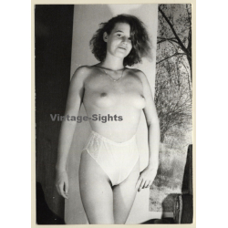 Erotic Study: Natural Topless Brunette / White Panties (Vintage Photo GDR ~1980s)