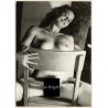 Erotic Study: Smiling Brunette Nude On Wooden Chair (Vintage Photo GDR ~1980s)