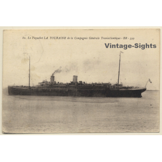 Le Paquebot La Touraine CGT / Steamship (Vintage PC 1917)