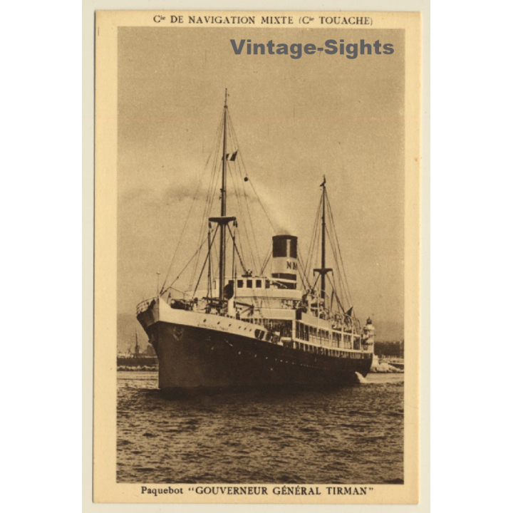 Paquebot Gouverneur Général Tirman / Steamship (Vintage PC ~1910s/1920s)