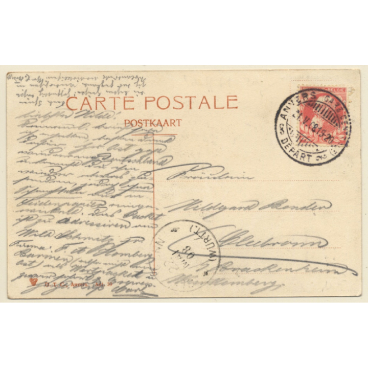 Anvers: Cale Sèche - Dry Dock / Steamship (Vintage PC 1908)