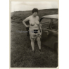 Erotic Study: Chubby Semi Nude In Front Of Trabant (Vintage Photo GDR ~1980s)