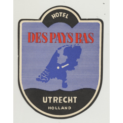 Hotel Des Pays Bas - Utrecht / Holland (Vintage Luggae Label)
