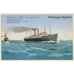 Hamburg Amerika Linie: Riesendampfer Amerika (Vintage PC ~1910s/1920s)