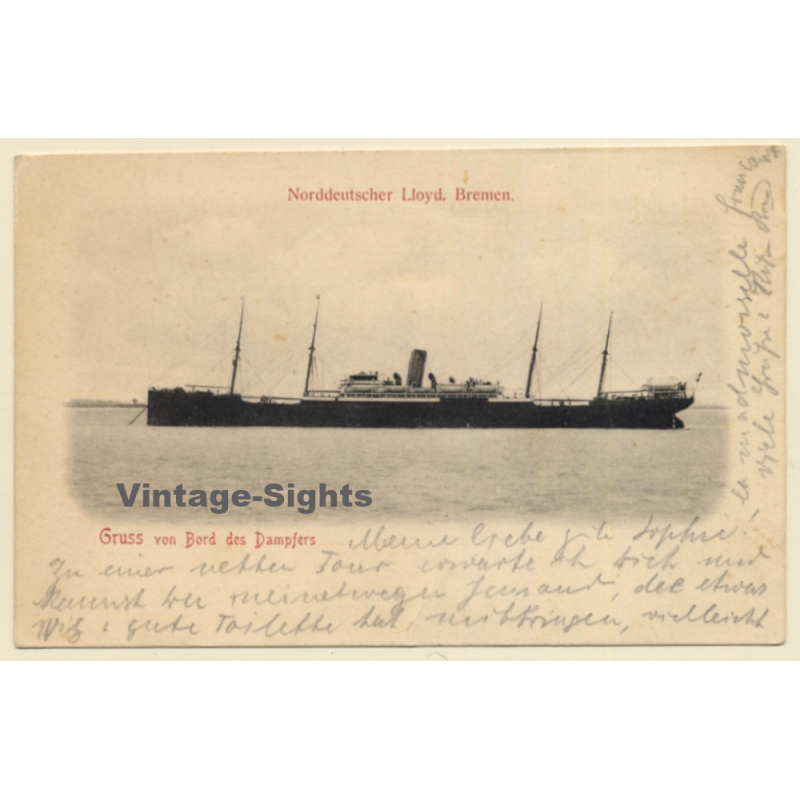 Norddeutscher Lloyd Bremen: Gruß Von Bord Des Dampfers / Steamer (Vintage PC ~1900s)