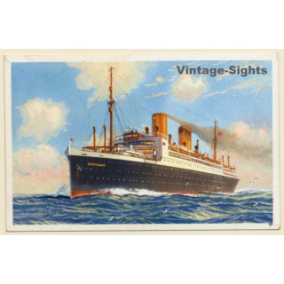 Norddeutscher Lloyd Bremen: Doppelschraubendampfer Stuttgart / Steamer (Vintage PC ~1930s)