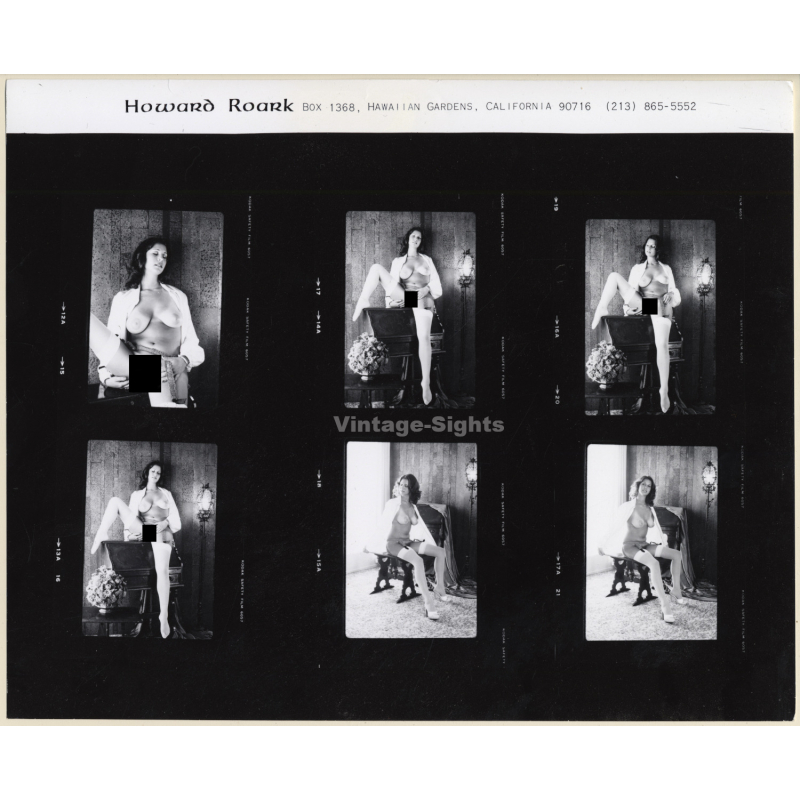 Erotic Study by Howard Roark: Nude Pin-Up Alexis North (Vintage Contact Sheet KORENJAK 6 Photos 1970s/1980s)