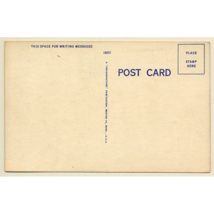 Wild West: Cowboy & Horses In Paddock (Vintage Linen PC ~1930s/1940s)