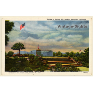 Colorado: Grave Of Buffalo Bill, Lookout Mountain (Vintage PC ~1950s)