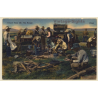Wild West: Chuck Time On The Range / Cowboys (Vintage Linen PC ~1940s)
