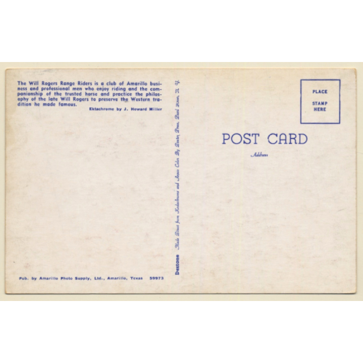 Wild West: Will Rogers Range Riders / Cowboys (Vintage PC ~1950s)