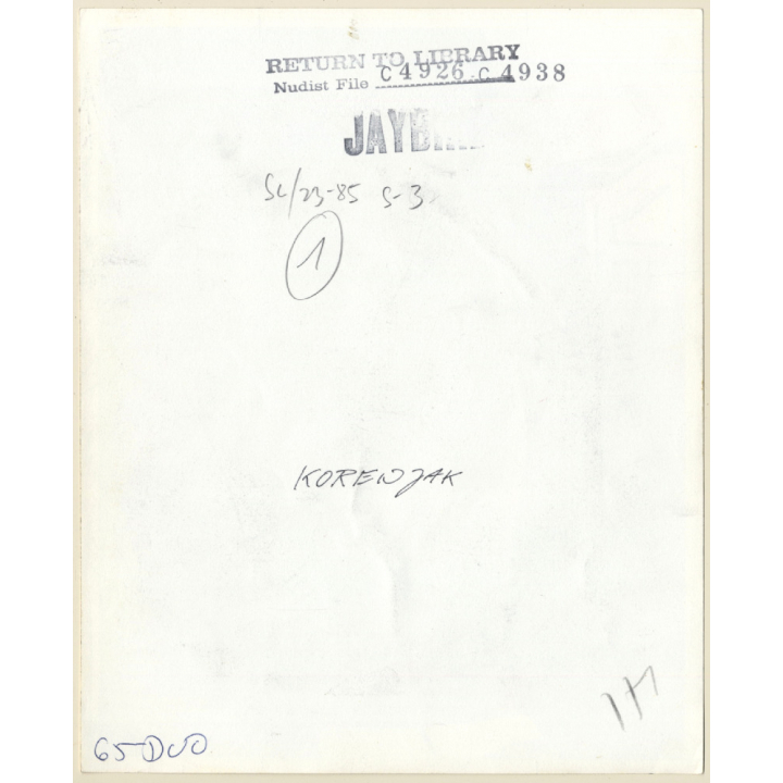 Jaybird Erotic Study: Nude Couple Embracing Each Other (Vintage Photo KORENJAK 1960s/1970s)