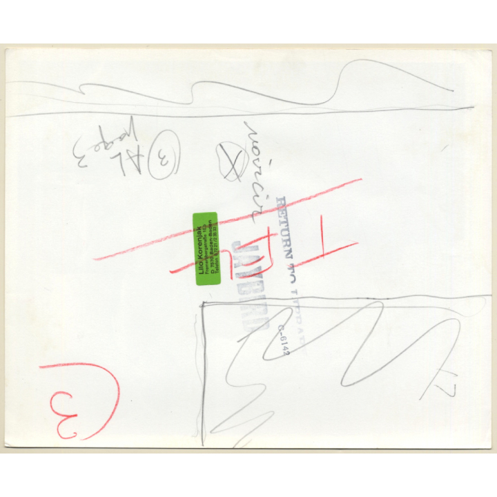 Jaybird Erotic Study: 2 Nudes Oiling Back Of Man (Vintage Photo KORENJAK 1960s/1970s)