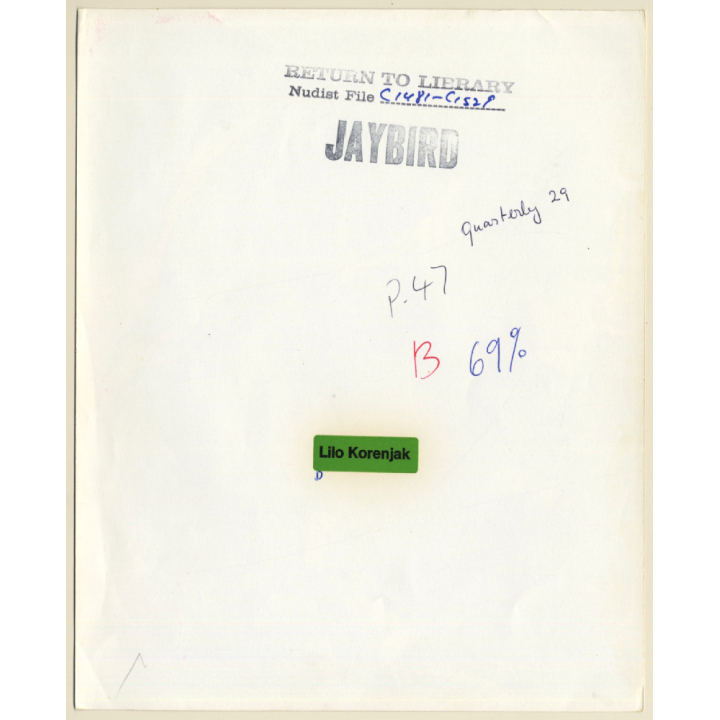 Jaybird Erotic Study: Nude Couple Eating Chicken Wings / Lei Necklace (Vintage Photo KORENJAK 1960s/1970s)