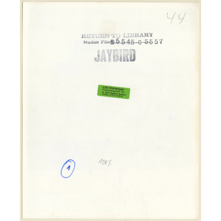 Jaybird Erotic Study: Nude Female Embraces Her Man On Bed (Vintage Photo KORENJAK 1960s/1970s)