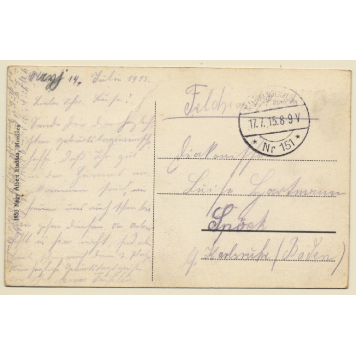 Munkács / Ukraine: Vár - Field Post (Vintage PC 1915)