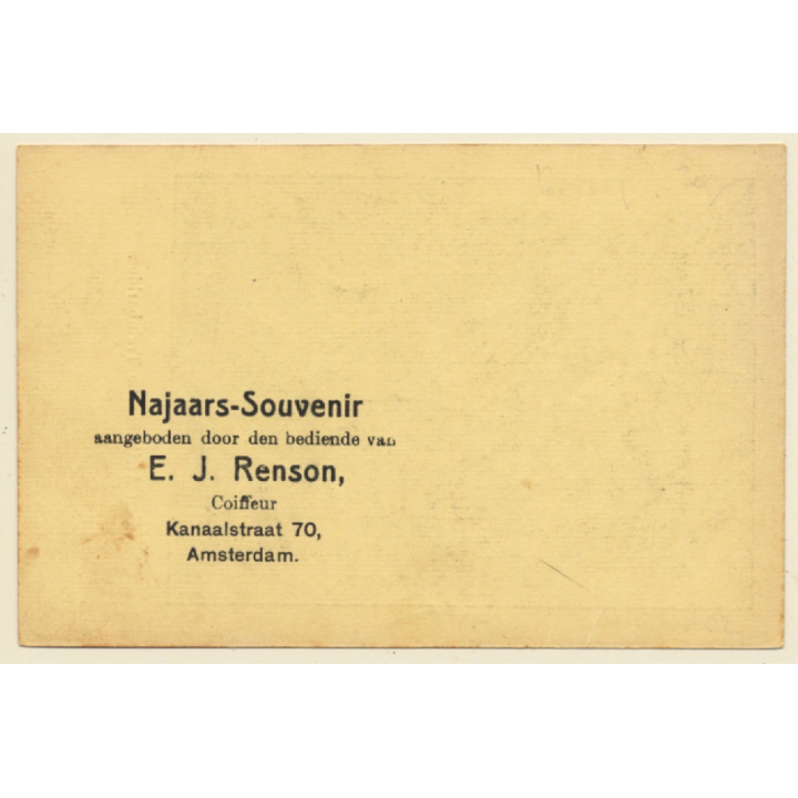 E.J. Renson / Amsterdam: Een Afrikaansche Treinbarbier / Coiffeur (Vintage PC)