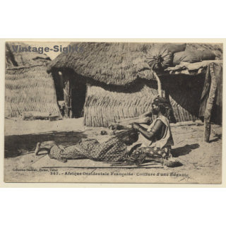 Afrique Occidentale Francaise: Coiffure D'une Élégante (Vintage PC 1900s/1910s)