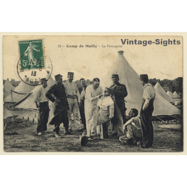 Mailly-le-Camp / France: Le Perruquier - The Wigmaker (Vintage PC 1913)