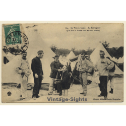 Military Camp / France: Le Perruquier - The Wigmaker (Vintage PC 1910)