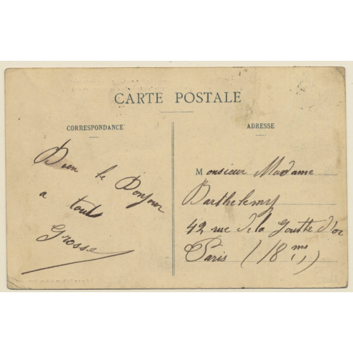 Military Camp / France: Le Perruquier - The Wigmaker (Vintage PC 1910)